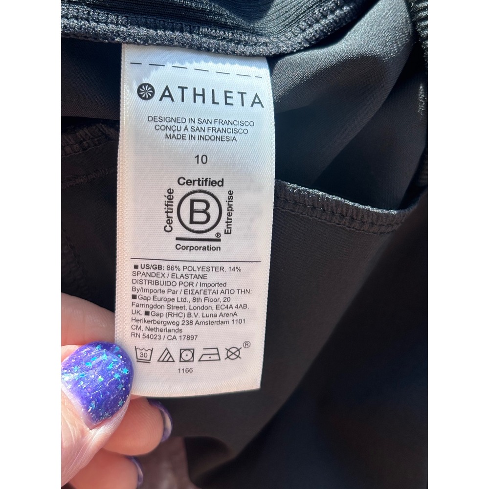 Athleta Brooklyn Ankle Pants Black Ribbed‎ Waist Travel Hike lightweight 10 NWOT - Picture 11 of 13